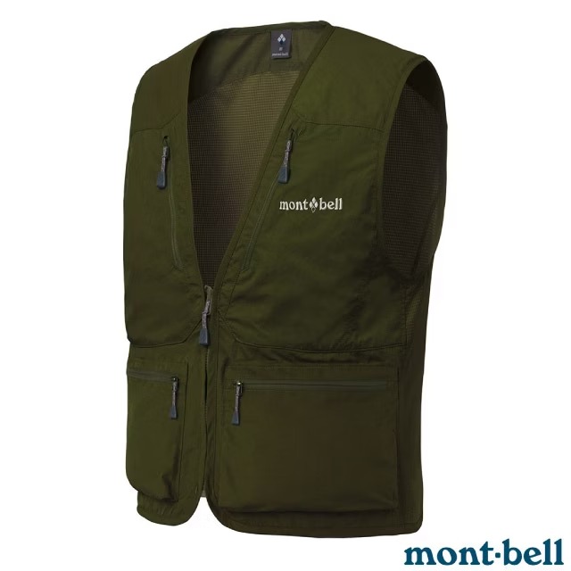 【mont-bell】男 NATURE GUIDE VEST 多口袋背心.輕量多功能背心/1103333 DGN 深綠✿30E010
